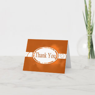 Carte De Remerciements Bouton Floral orange et blanc
