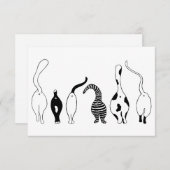 Carte De Remerciements Boutons de chat (Devant / Derrière)