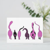 Carte De Remerciements Boutons de chat violet (Debout devant)