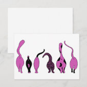 Carte De Remerciements Boutons de chat violet (Devant / Derrière)