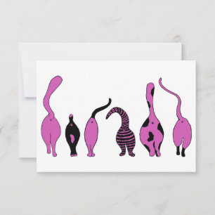 Carte De Remerciements Boutons de chat violet