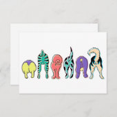 Carte De Remerciements Boutons de chien colorés (Devant / Derrière)