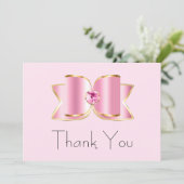 Carte De Remerciements Bow en verre rose avec un centre Gemstone Annivers (Debout devant)