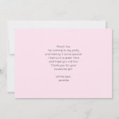 Carte De Remerciements Bow en verre rose avec un centre Gemstone Annivers (Dos)