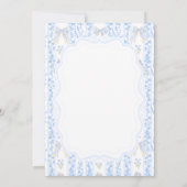 Carte De Remerciements Bow Floral Crest Rustic Blue Boy Baby shower (Dos)