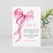 Carte De Remerciements Bow Girls roses 1er anniversaire (Debout devant)