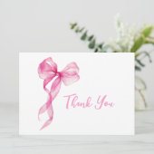 Carte De Remerciements Bow Girls roses 1er anniversaire (Debout devant)