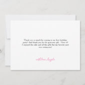 Carte De Remerciements Bow Girls roses 1er anniversaire (Dos)