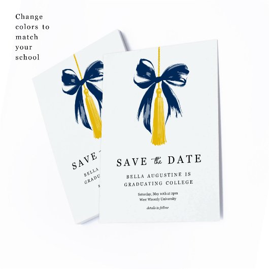 Carte De Remerciements Bow Graduation Save the Date Insert Card