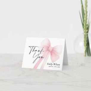 Carte De Remerciements Bow rose
