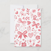 Carte De Remerciements Bow rose avec fleurs (Dos)