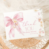 Carte de remerciements Bow rose Fleur sauvage