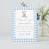 Carte De Remerciements Boy Bear Gingham (Debout devant)