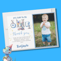 Boy Dinosaur Photo personnalisée Premier anniversa