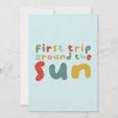 Carte De Remerciements Boys Bright First Trip Around The Sun (Dos)