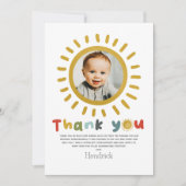 Carte De Remerciements Boys Cute First Trip Around The Sun Photo (Devant)