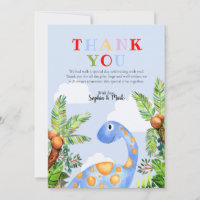 Boys Cute Watercolor Dinosaur Jungle Baby shower