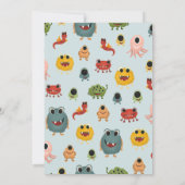 Carte De Remerciements Boys mignon Monster bleu Alien Anniversaire de enf (Dos)