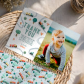 Carte De Remerciements Boys mignon Train Photo Anniversaire