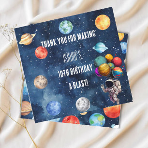Carte De Remerciements Boys Outer Space 10th Trip Autour du Soleil Annive