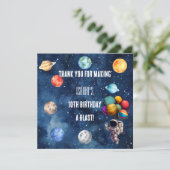 Carte De Remerciements Boys Outer Space 10th Trip Autour du Soleil Annive (Debout devant)