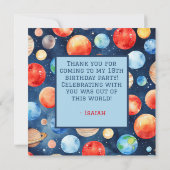 Carte De Remerciements Boys Outer Space 10th Trip Autour du Soleil Annive (Dos)