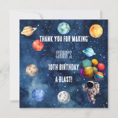 Carte De Remerciements Boys Outer Space 10th Trip Autour du Soleil Annive (Devant)