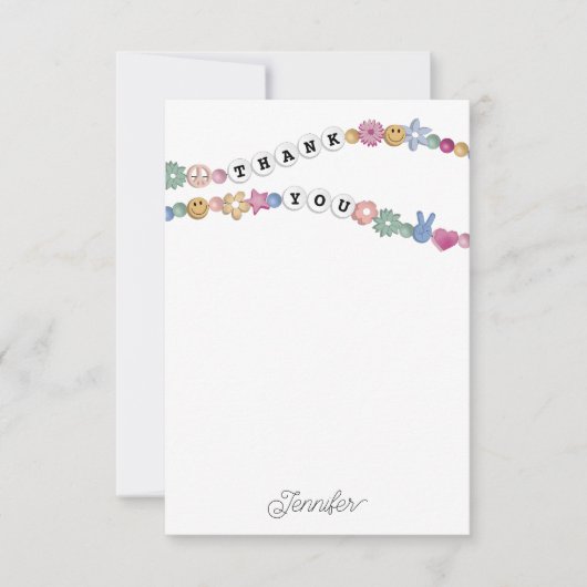 Carte De Remerciements Bracelet d'amitié Fille Bijoux Enfants Personnalis (Devant)