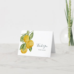 Carte De Remerciements Branche d'arbre de citron charmant aquarelle perso