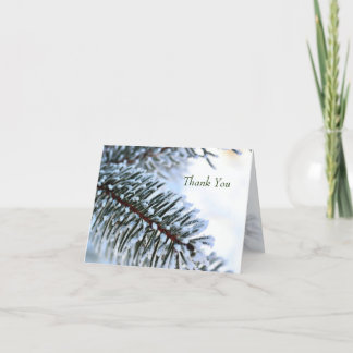Carte De Remerciements Branche de pin neigeux