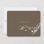 Carte De Remerciements Branche d'hiver Fleur de neige Simple Mariage élég (Dos)