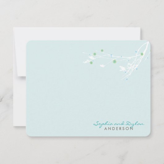 Carte De Remerciements Branche d'hiver Fleur de neige Simple Mariage élég (Devant)