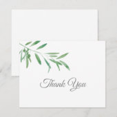 Carte De Remerciements Branche d'olive aquarelle (Devant / Derrière)