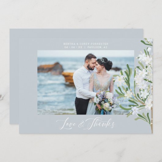 Carte De Remerciements Branches botaniques chics Mariage photo (Devant / Derrière)