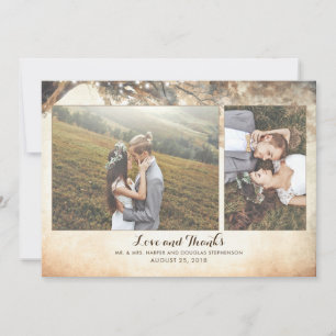 Carte De Remerciements Branches de chênes Vintages rustiques Mariages Pho