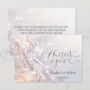 Carte De Remerciements Branches de merveilleux hiver
