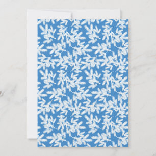 Carte De Remerciements Branches de pin givré blanc bleu Noël