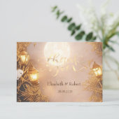 Carte De Remerciements Branches élégantes Lanterne rustique (Debout devant)