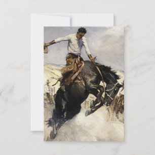 Carte De Remerciements « Breezy Riding » Art occidental par WHD Koerner