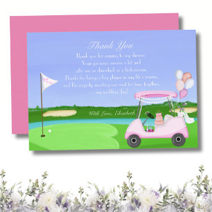 Carte De Remerciements Bridal Golf Panier Fête des mariées Brunch Party
