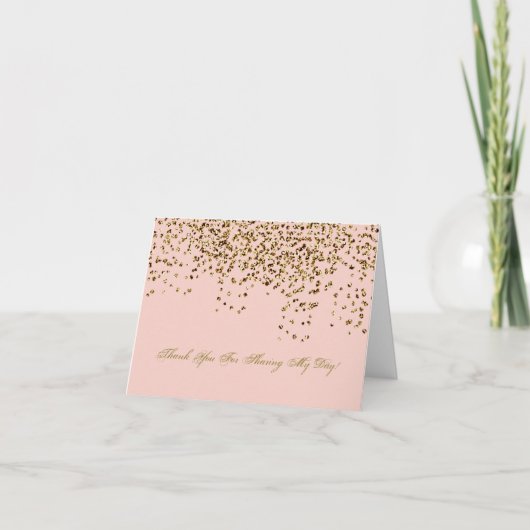 Carte De Remerciements BRIDE CO Pink & Gold Sparkle Shoot Party (Devant)