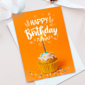 Carte De Remerciements Bright С upcake Happy Birthday Greeting Card