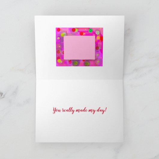 Carte De Remerciements Bright Celebration Design Bleu W/Cercles Abstraits (Intérieur)