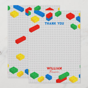Carte De Remerciements Briques de construction colorées mignonnes pour en