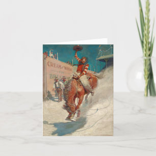 Carte De Remerciements Bronco Buster par Newell Convers Wyeth