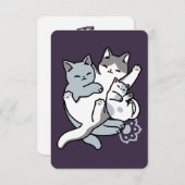 Carte De Remerciements Brosse à lait - Chats à couchage mignon (Devant / Derrière)