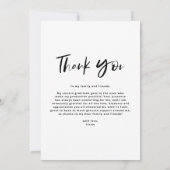 Carte De Remerciements Brosse Lettrage main Vertical Photo Graduation (Dos)