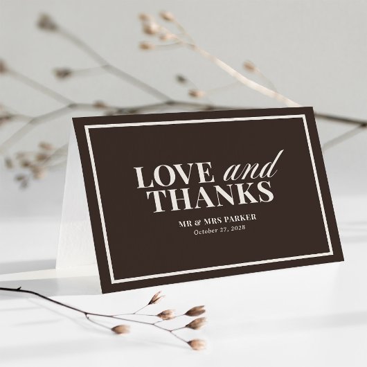 Carte De Remerciements Brown and Ivory Neutral | Classic Luxe Wedding