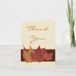 Carte de remerciements Brown Feuille  séché d'ivoi