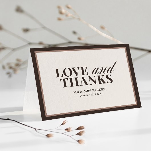 Carte De Remerciements Brown Neutral | Classic Luxe Wedding